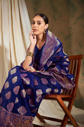 Womens Fashion Ethnic Navy Blue Color Sarees-MLSHWSA1075NBL0ONE